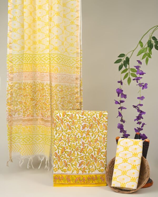 Cotton Suit with Chanderi Dupatta