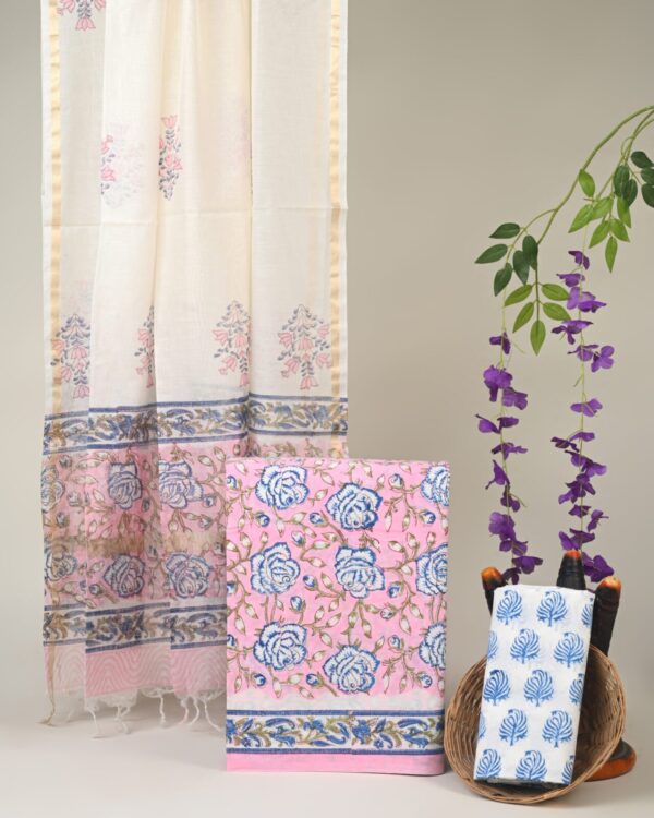 Cotton Suit with Chanderi Dupatta