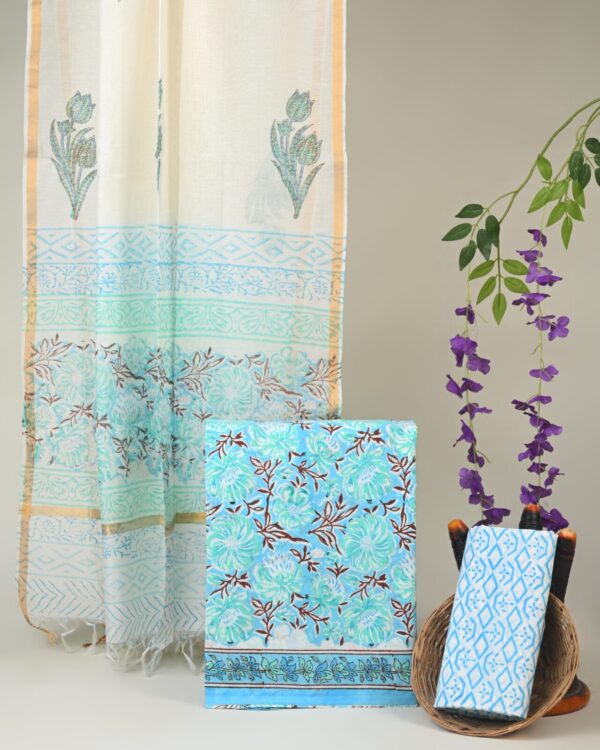 Cotton Suit with Chanderi Dupatta