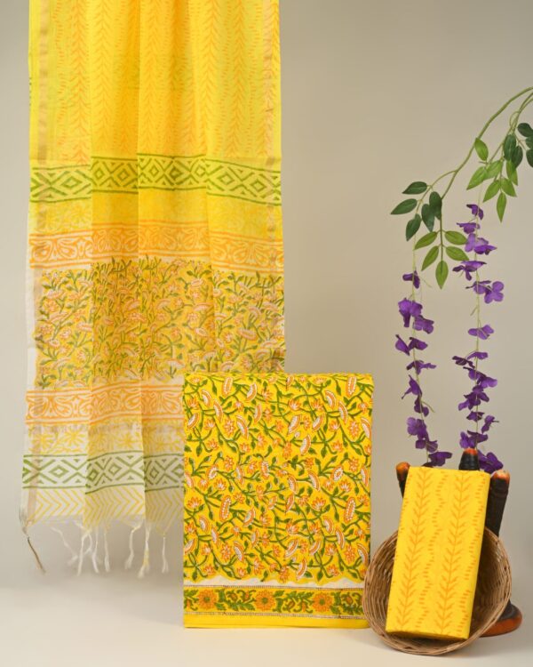 Cotton Suit with Chanderi Dupatta