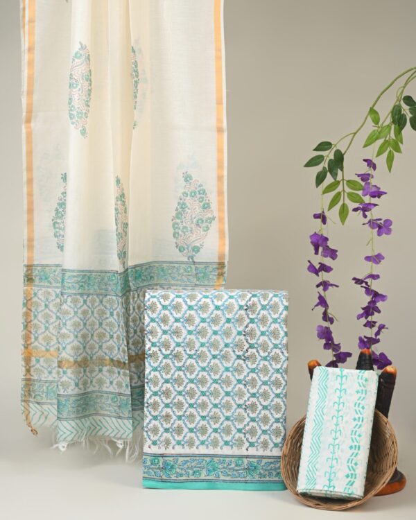 Cotton Suit with Chanderi Dupatta