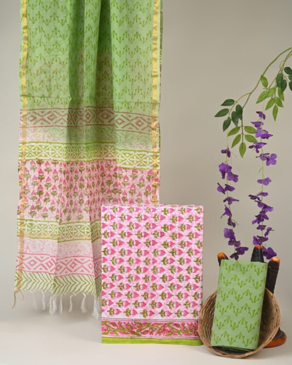 Cotton Suit with Chanderi Dupatta