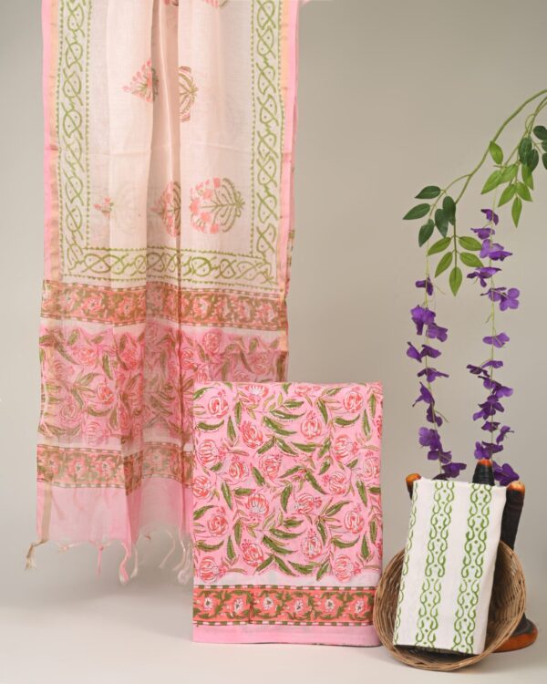 Cotton Suit with Chanderi Dupatta