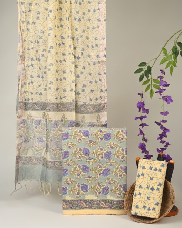 Cotton Suit with Chanderi Dupatta