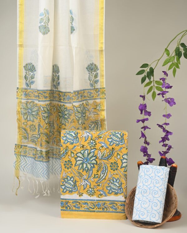 Cotton Suit with Chanderi Dupatta