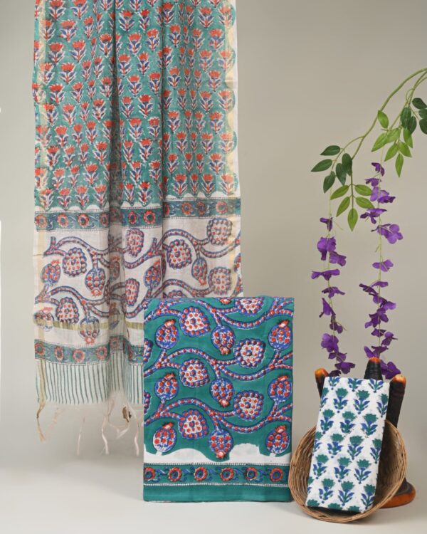 Cotton Suit with Chanderi Dupatta