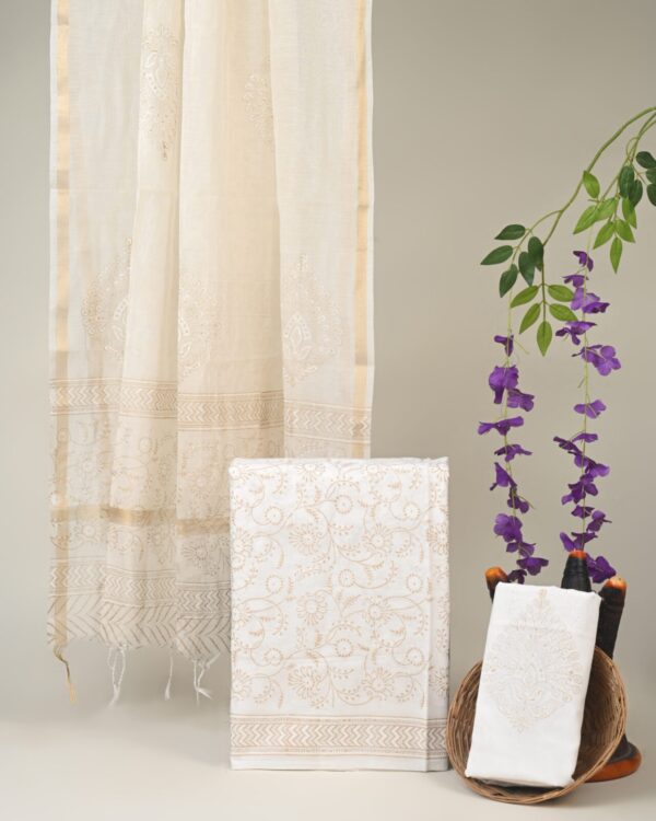 Cotton Suit with Chanderi Dupatta