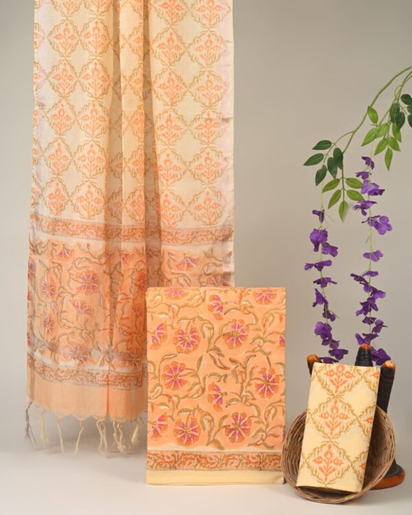 Cotton Suit with Chanderi Dupatta