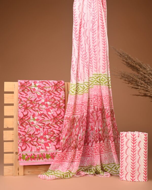 Cotton Suit with Chiffon Dupatta