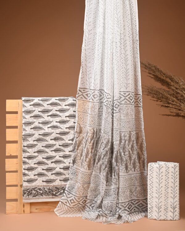 Cotton Suit with Chiffon Dupatta