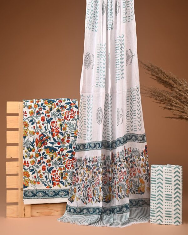 Cotton Suit with Chiffon Dupatta