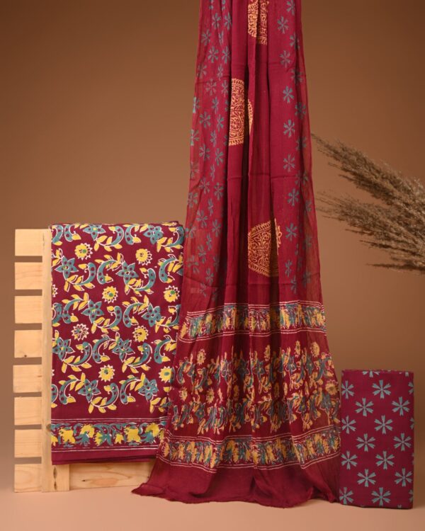 Cotton Suit with Chiffon Dupatta