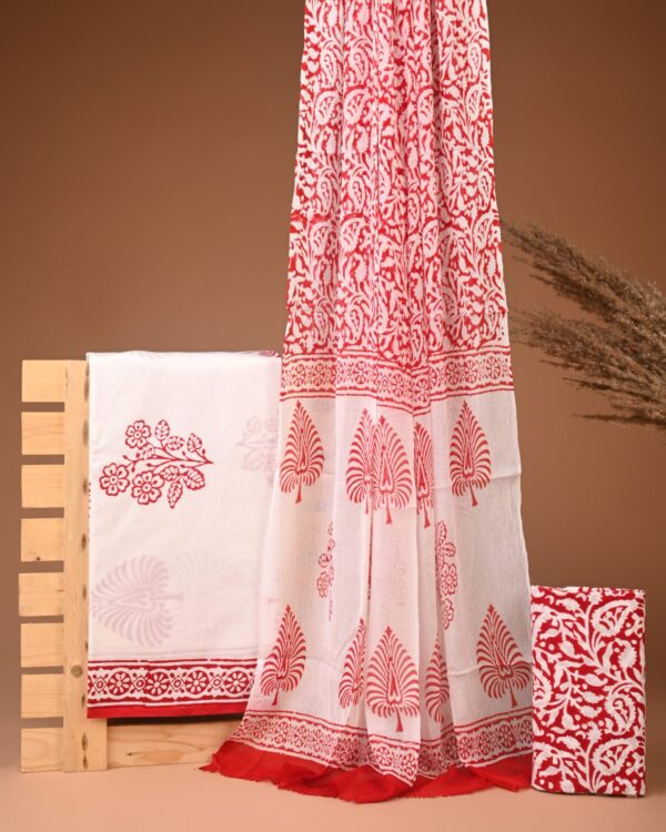 Cotton Suit with Chiffon Dupatta