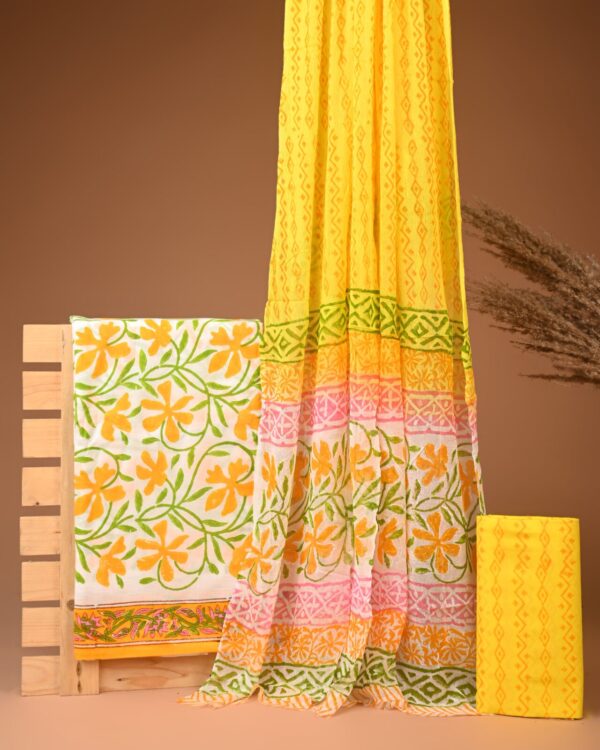 Cotton Suit with Chiffon Dupatta