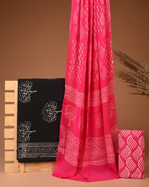 Cotton Suit with Chiffon Dupatta