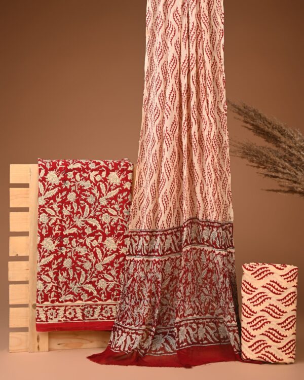 Cotton Suit with Chiffon Dupatta