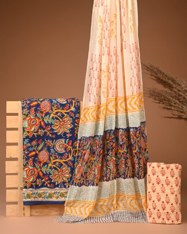 Cotton Suit with Chiffon Dupatta