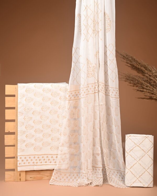 Cotton Suit with Chiffon Dupatta